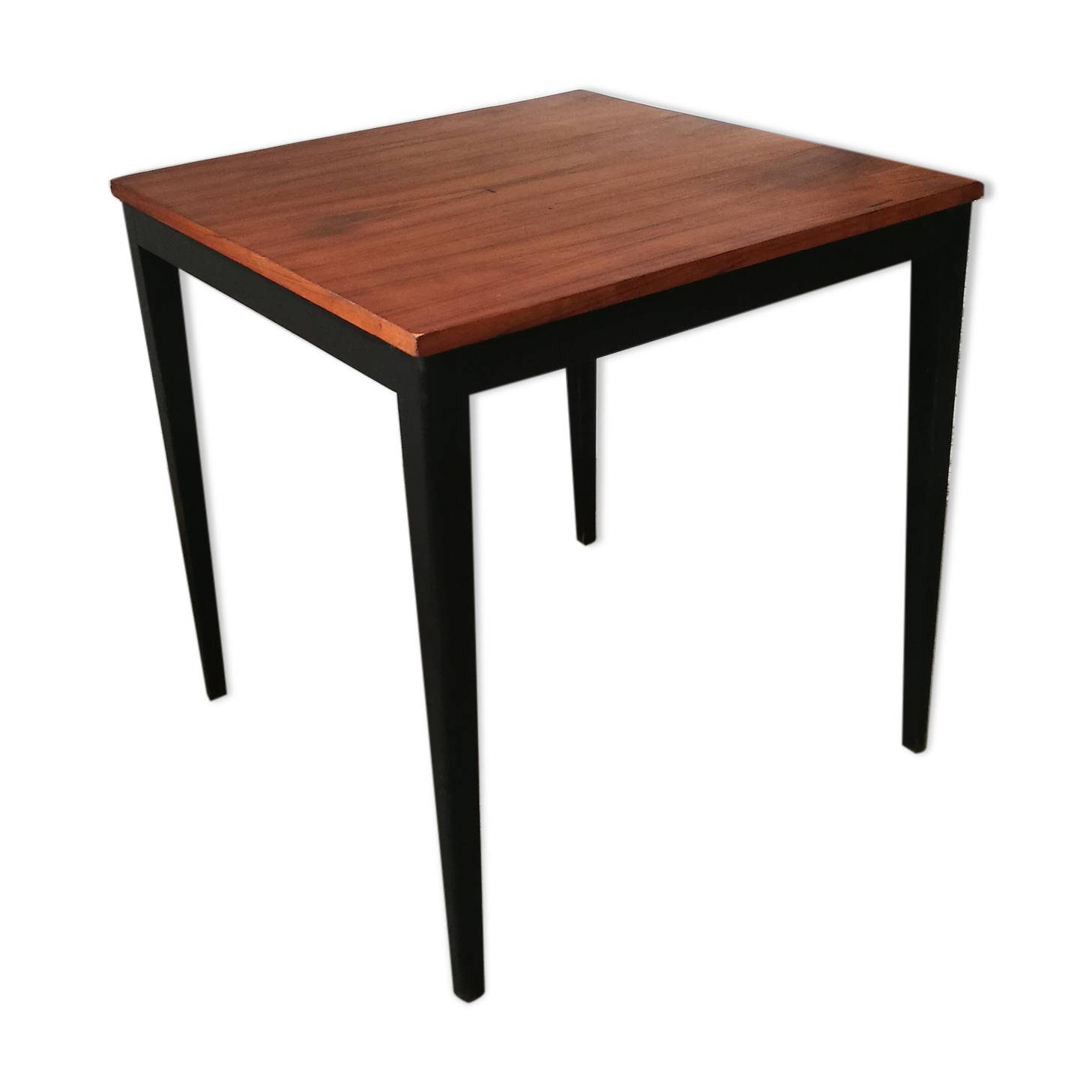 Scandinavian square table, spindle feet