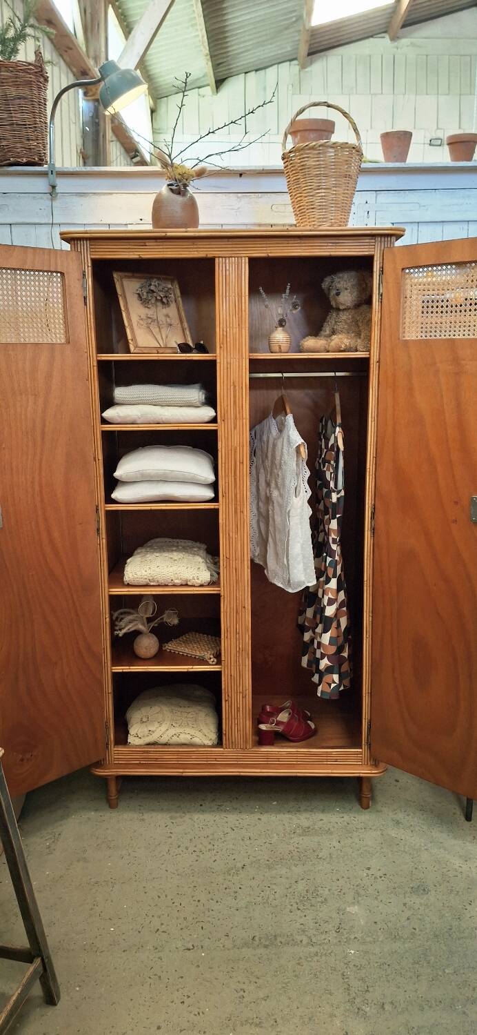 Rattan wardrobe
