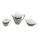Coffee maker, milk jug and sugar bowl, Lumière, Digoin and Sarreguemines models