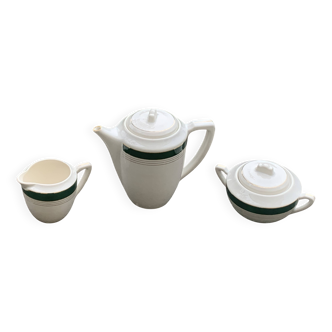 Coffee maker, milk jug and sugar bowl, Lumière, Digoin and Sarreguemines models