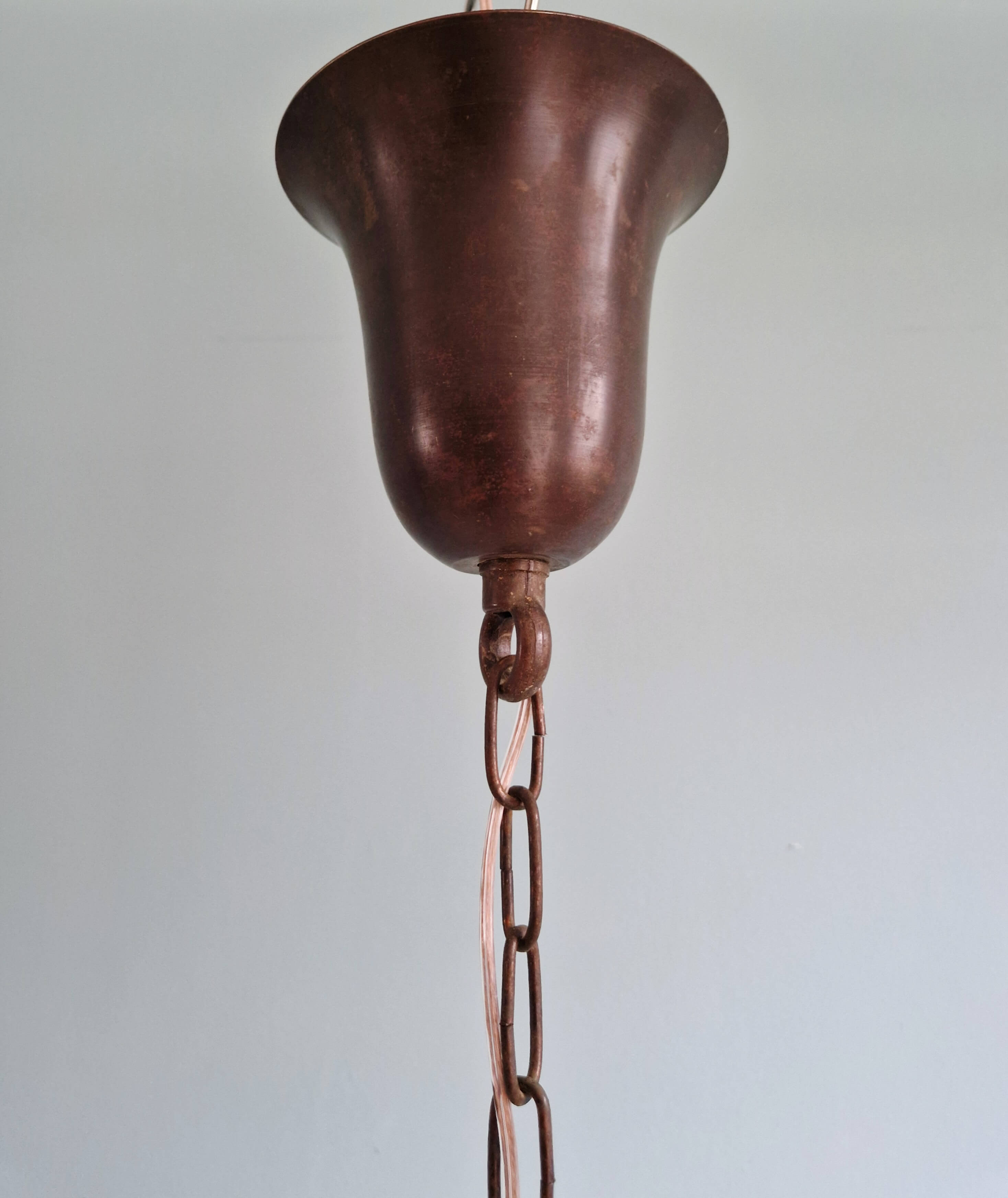 Art Deco suspension in marbled opaline, Scailmont (Belgium), 1920-30