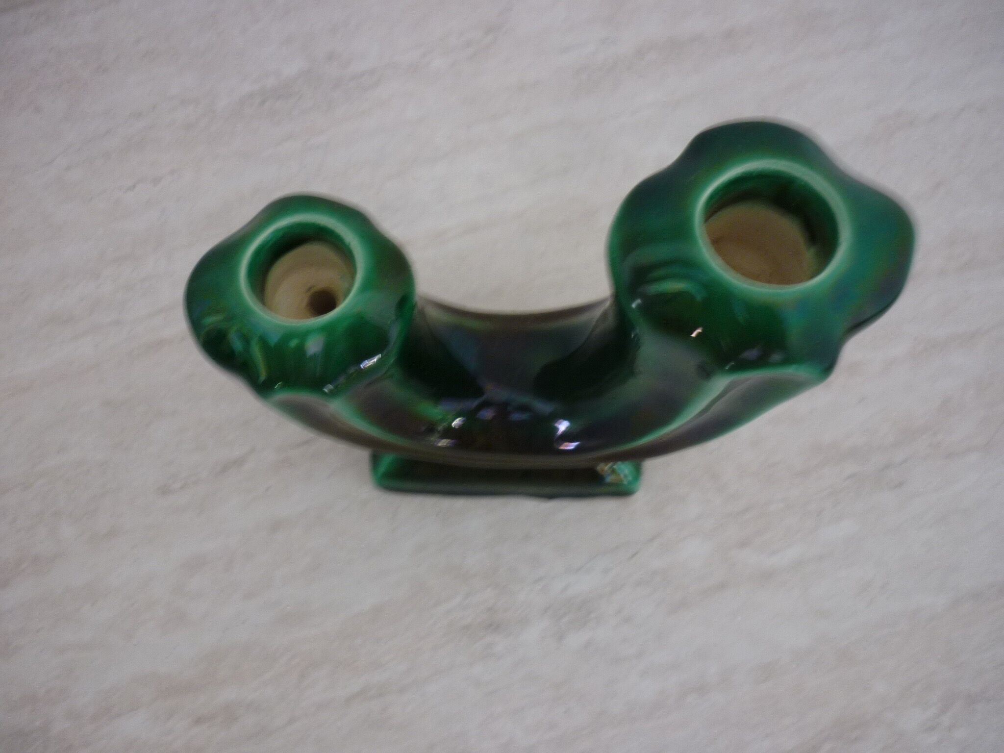 Vintage stylized cactus green candle holder