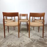 Niels Møller model 77 dining chair teak new papercord