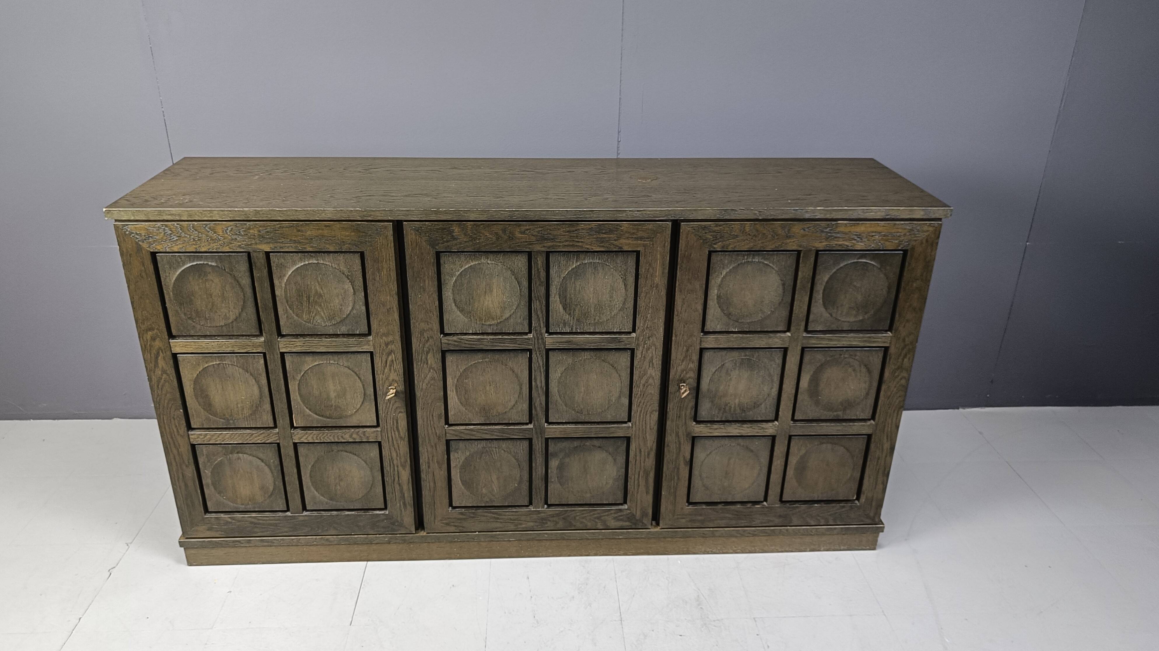 Graphical brutalist credenza, 1970s