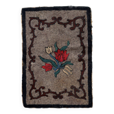 Tapis Hooked antique américain – 63 x 101 cm – Motif floral - 1C977