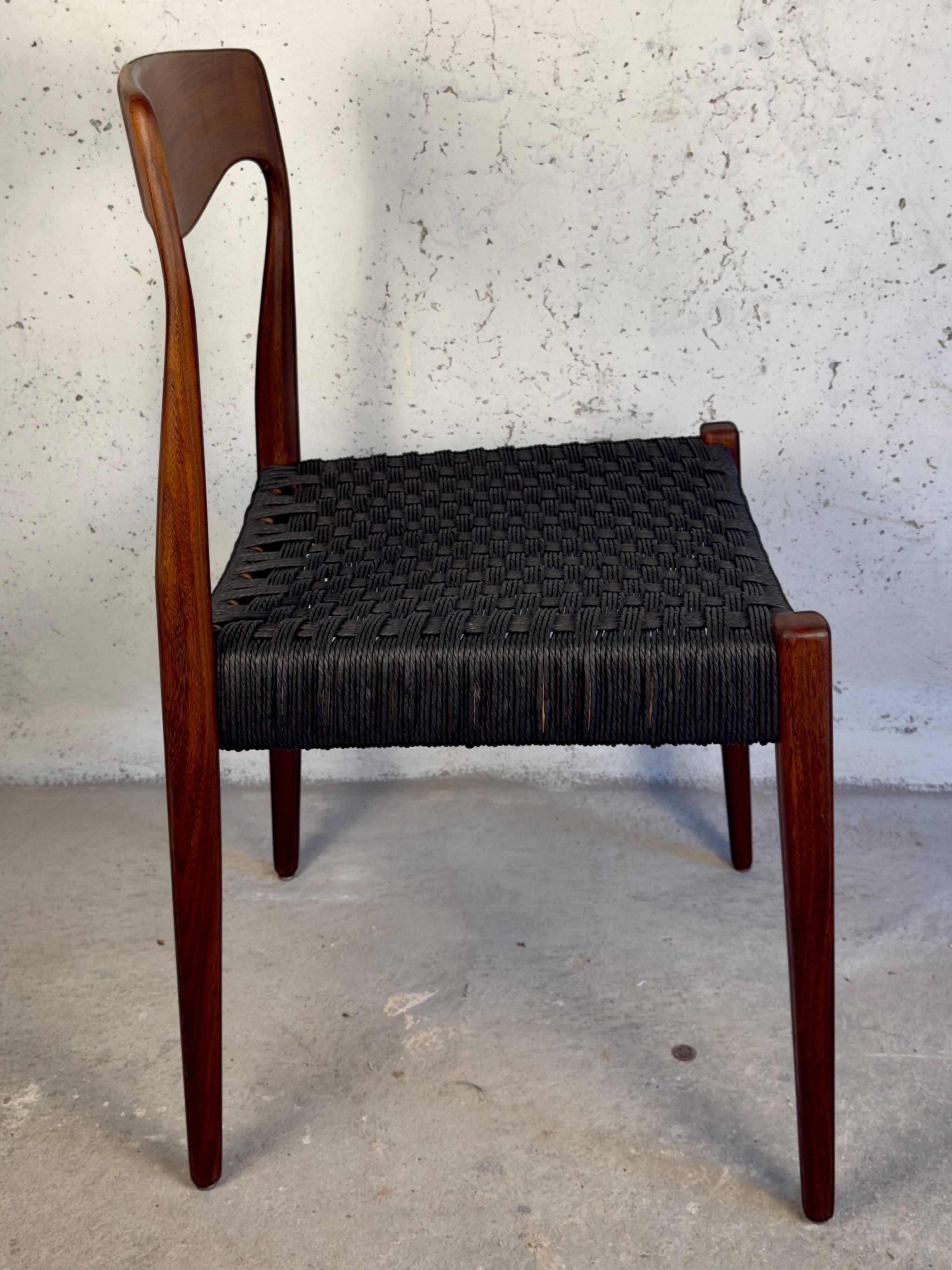 Dining Chair – Teak & Black Danish Cord,  1960
