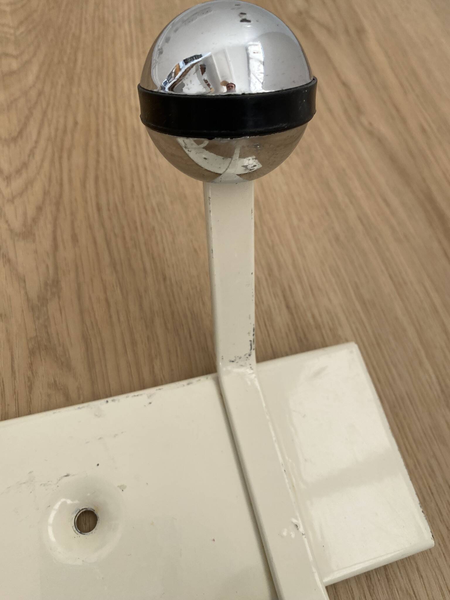 Vintage metal wall coat rack with ten hooks from the 70s