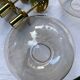 Set of three suspensions in glass and brass Limburg 70s