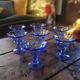 Coupes Ondulées Bleu Saphir La Rochère Vintage 80s0
