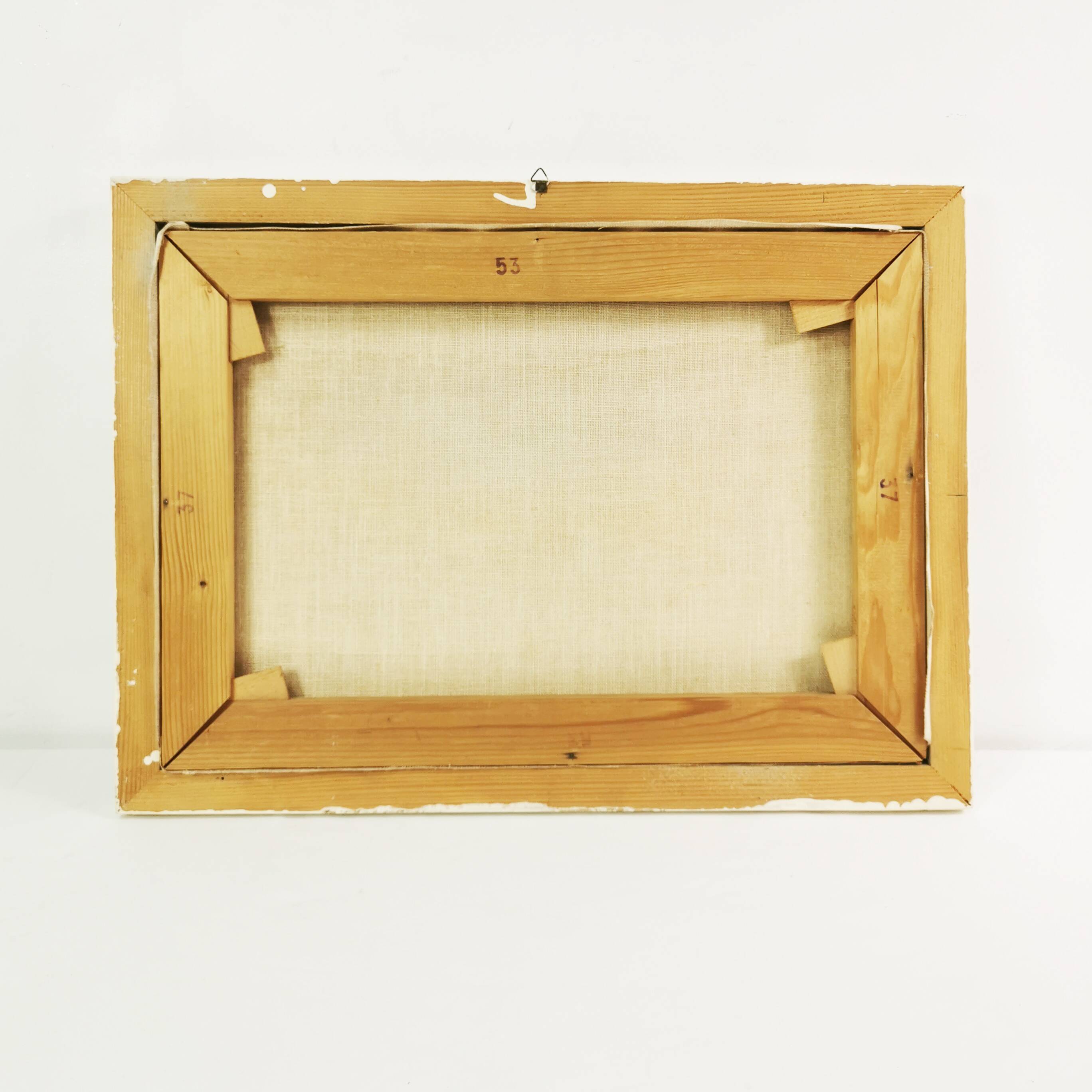 Vangel Naumovski, surrealist composition, print on canvas, 1960s-1970s