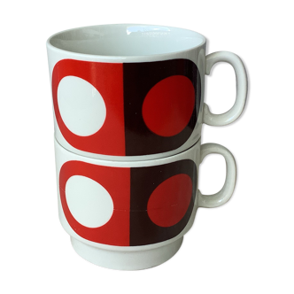 Vintage Weidmann cups at lunch made in Italy