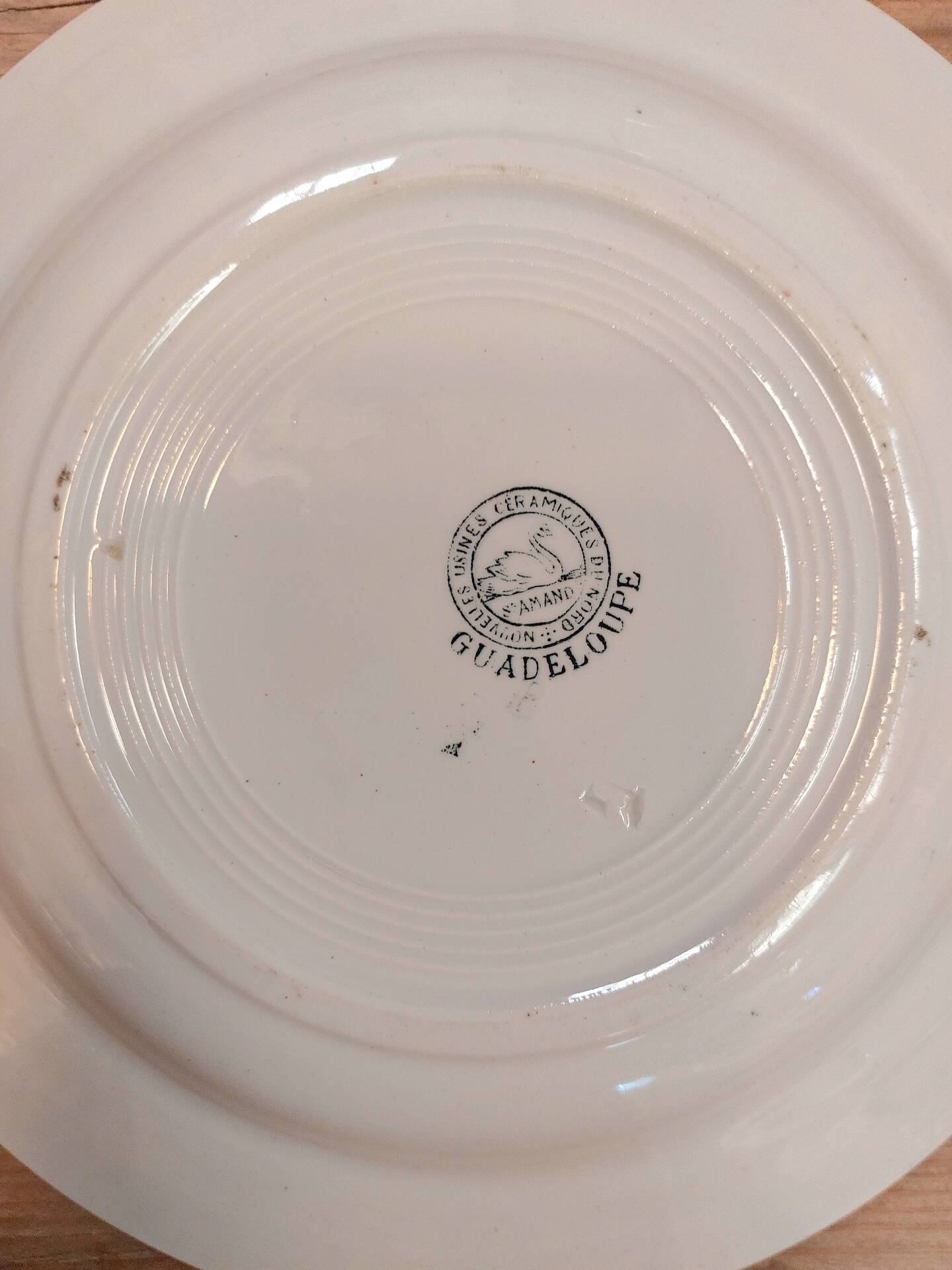 6 antique deep plates made of ironstone - Guadeloupe model
