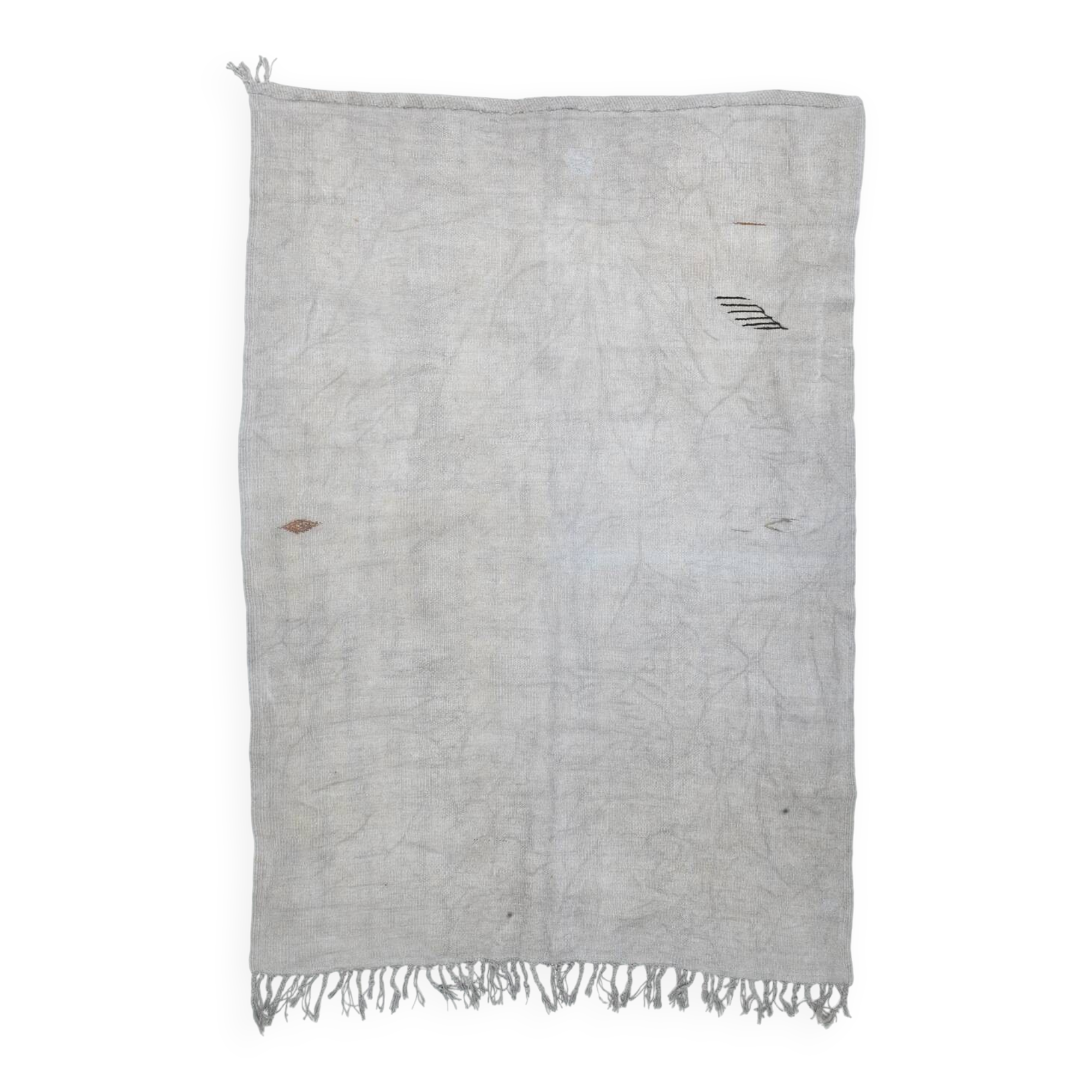 6x8 Silver & Gray Turkish Kilim Rug, 177x256Cm