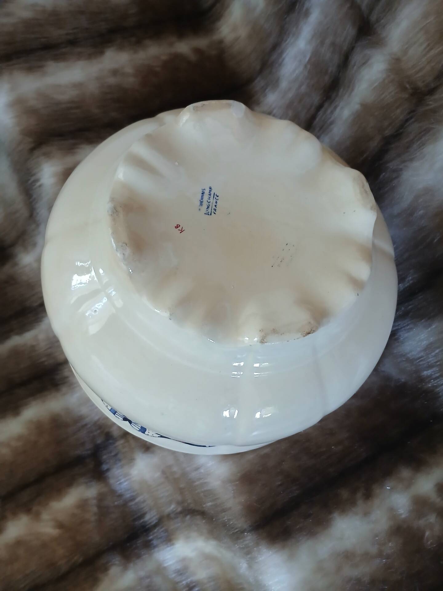Antique "Rouennais" salad bowl from Longchamp