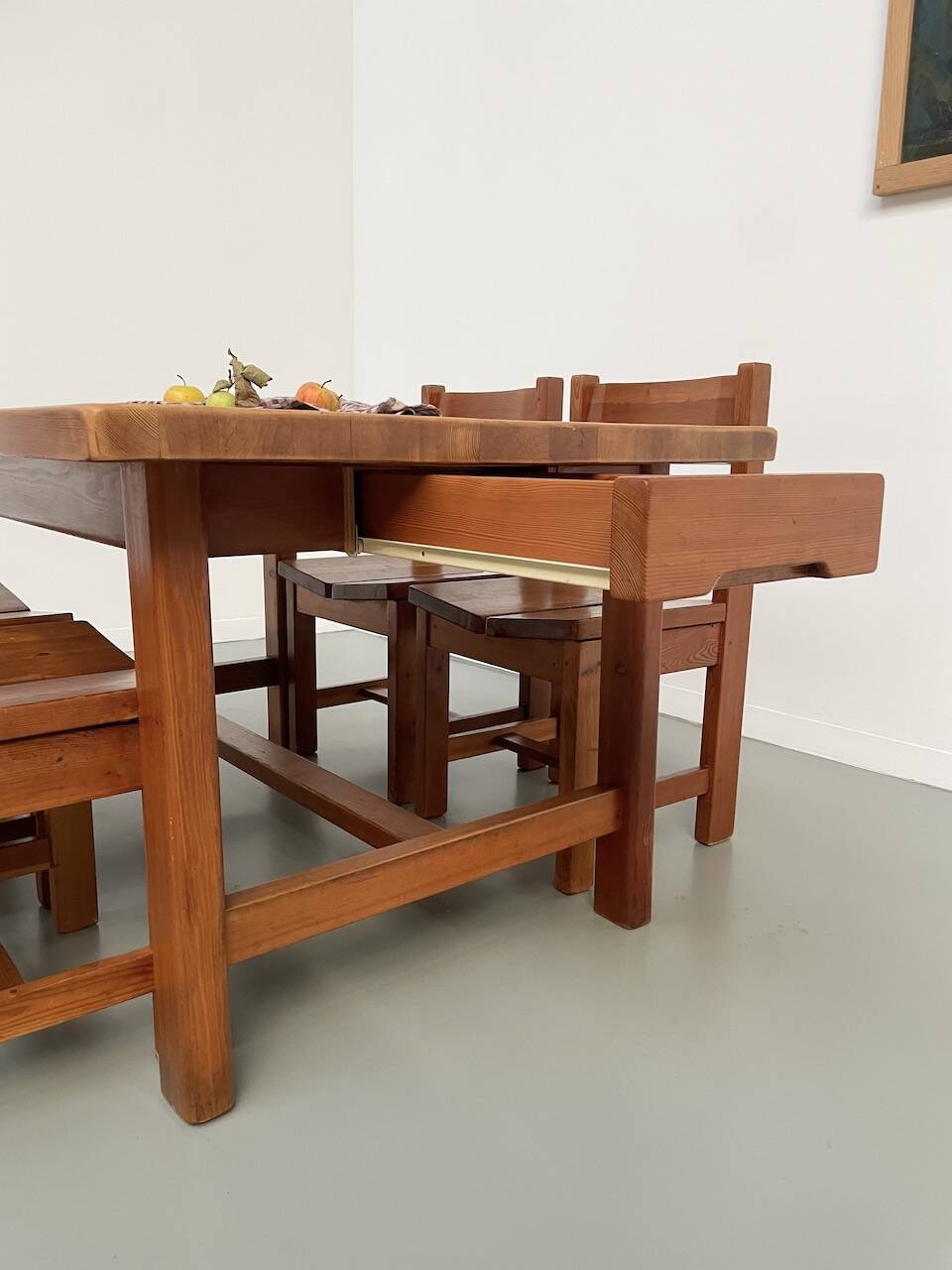 Set of table and 4 chairs, 60s mountain furniture