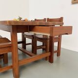 Set of table and 4 chairs, 60s mountain furniture