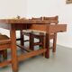 Dining table and 4 chairs, mountain furniture from the 1960s.