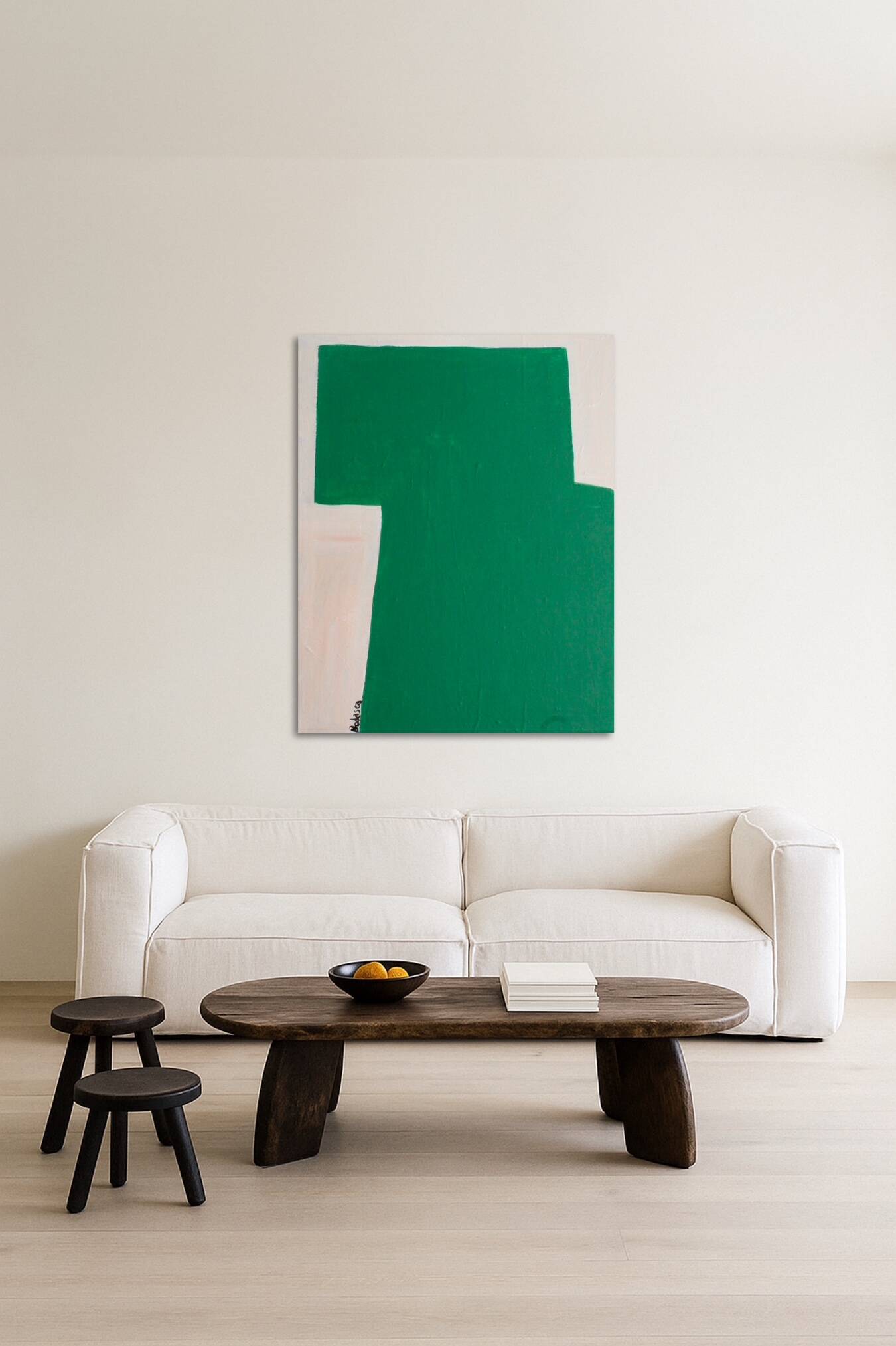 Contemporary art on canvas "verdant stillness" by Bodasca