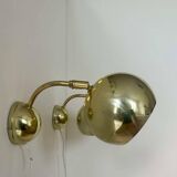 Pair of vintage adjustable wall lights, brass, Sweden 1970