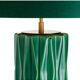 Pair of table lamps in crackled green ceramic and patinated brass finish.