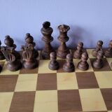 Complete regency wooden chess set with chessboard 31 cm x 31 cm