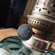 H.s. blue oil lamp, Hugo Schneider