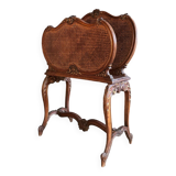 Magazine Rack Called “Goat” From the End of the 19th Century in Wood and Canework in the Louis XV Style