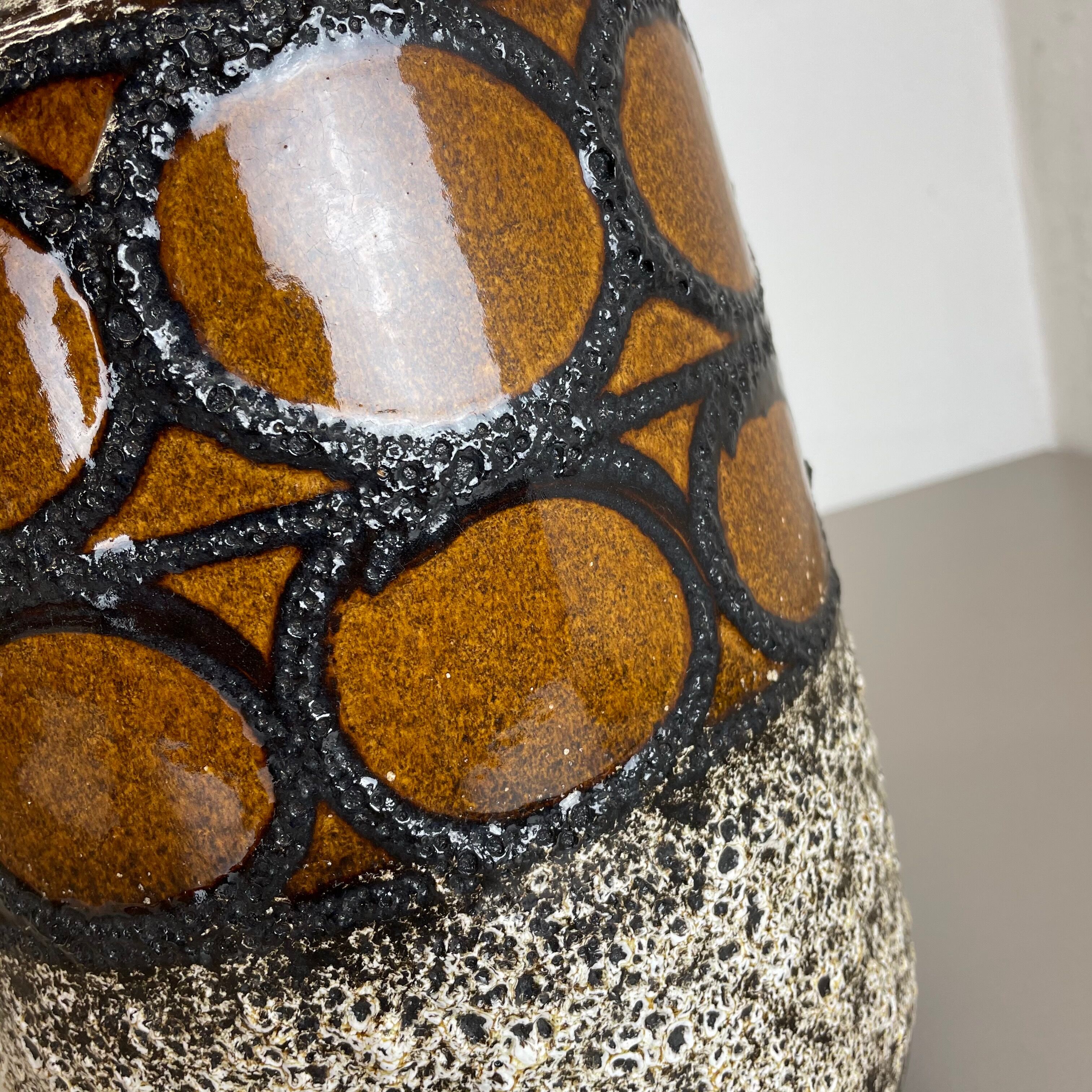 Large Pottery Fat Lava Multi-Color Floor Vase 408-40 Made by Scheurich, 1970s