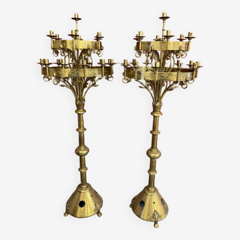 Pair of brass candlesticks