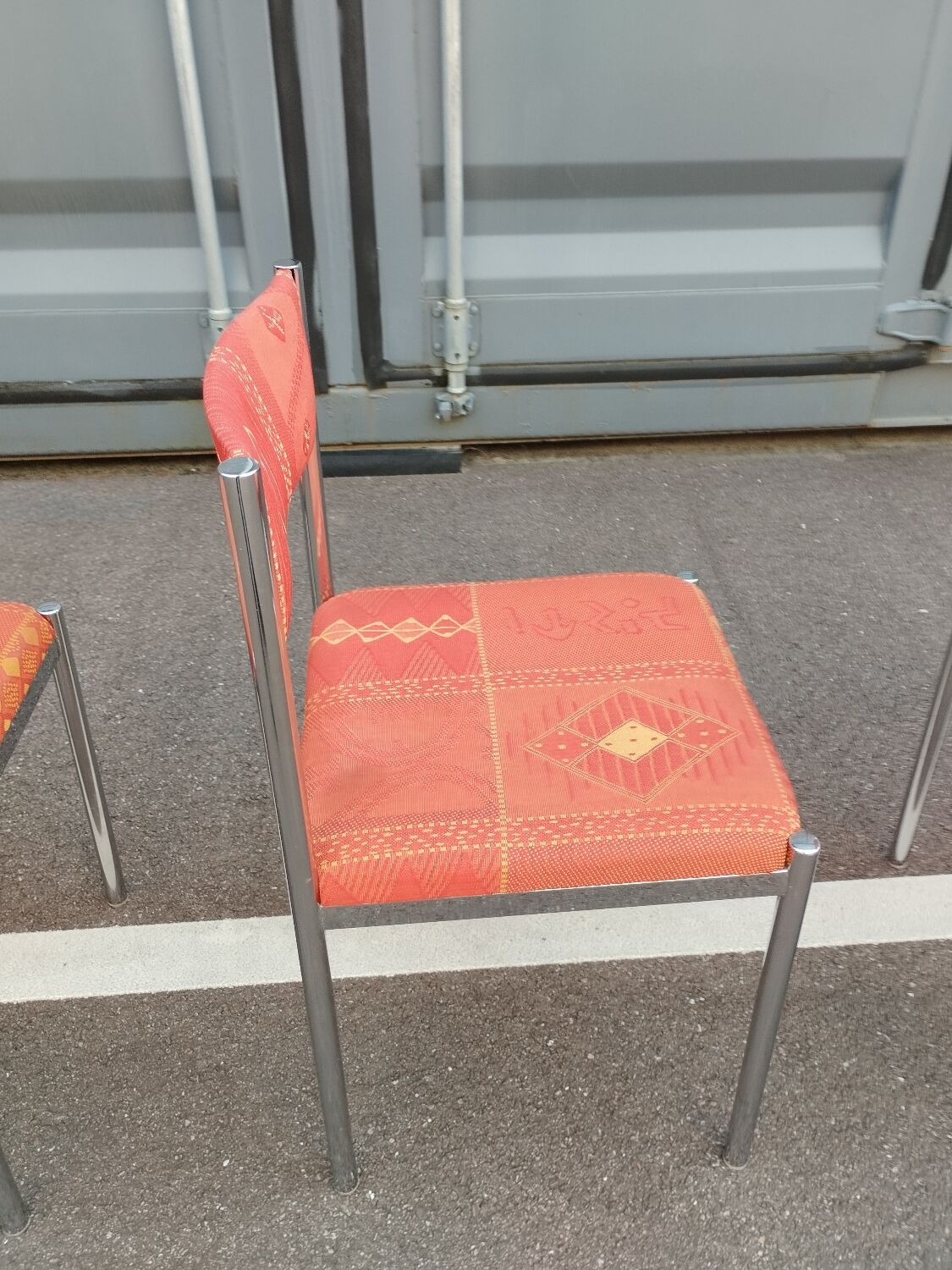 Set of 4 vintage chrome antique chairs