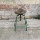 Industrial stool with wood metal screws