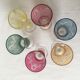 Series of 6 small glasses on foot
