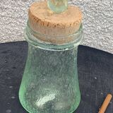 Olive or pickle jar in Biot bubble glass, hand-blown