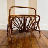 Vintage Rattan Magazine Rack