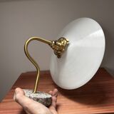 White opaline and terrazzo wall light