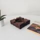 Brutalist vintage ashtray from the 1960s, carved wood.