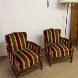 Paire de fauteuils cabriolet vintage
