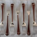 Lot 73 cutlery christofle model talisman lacquer of china color siena