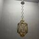 Wrought Iron Murano Glass Latern Light Pendant 1950’s