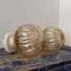 Pair of vintage golden globe wall or ceiling lights
