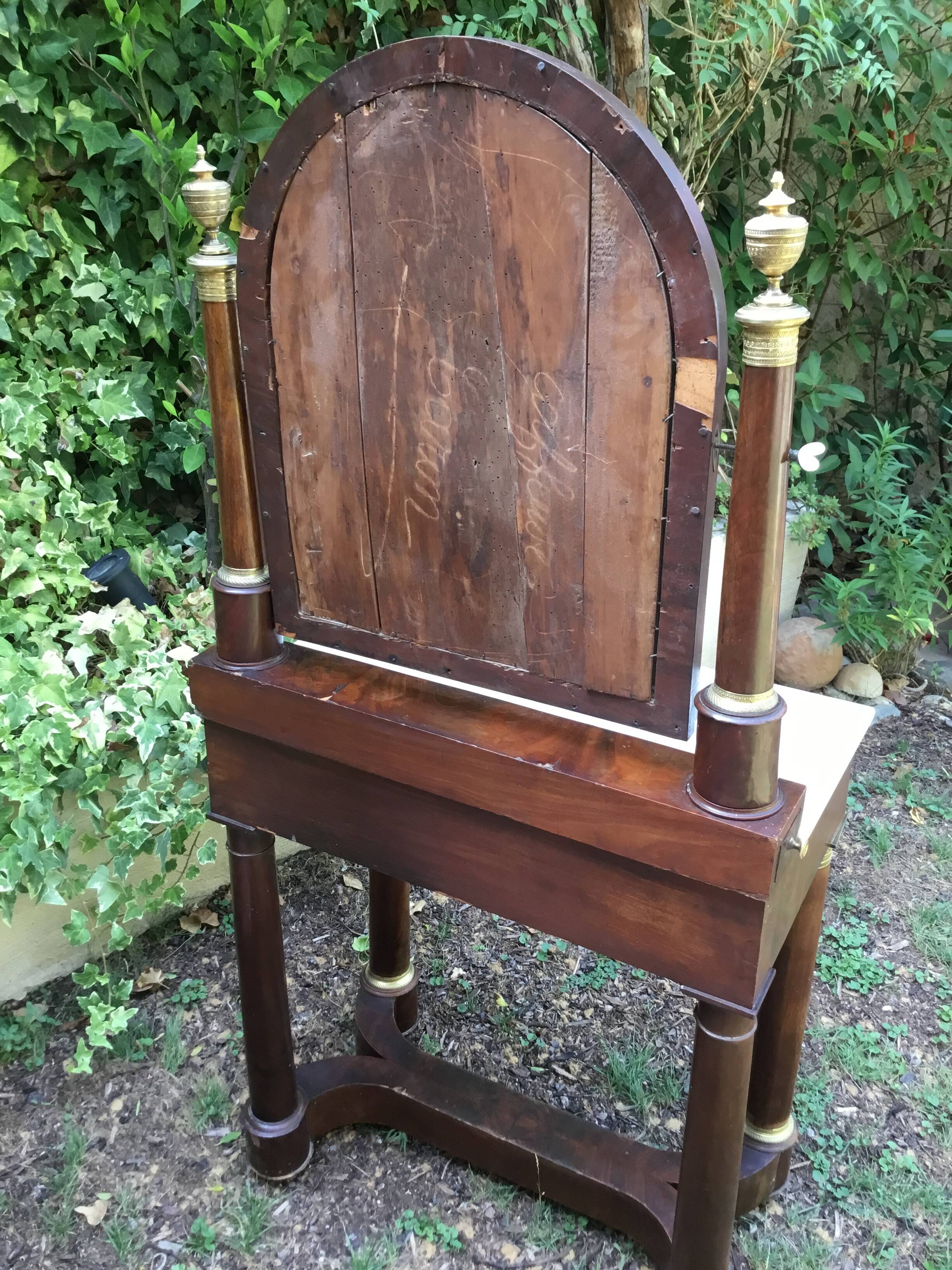 Beautiful period dressing table empire.ornamentation of gilded bronzes