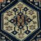3x7 Red Navy Blue Geometric Persian Rug, 102x223Cm
