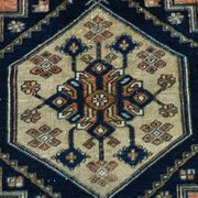 Tapis persan géométrique rouge bleu marine 3x7, 102x223 cm