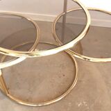 Gold-plated 3-tier turning top side table
