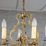 Large Louis XV style chandelier in gilded bronze circa 1950