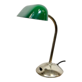 Vintage Green Enamel Bank Lamp, 1950s