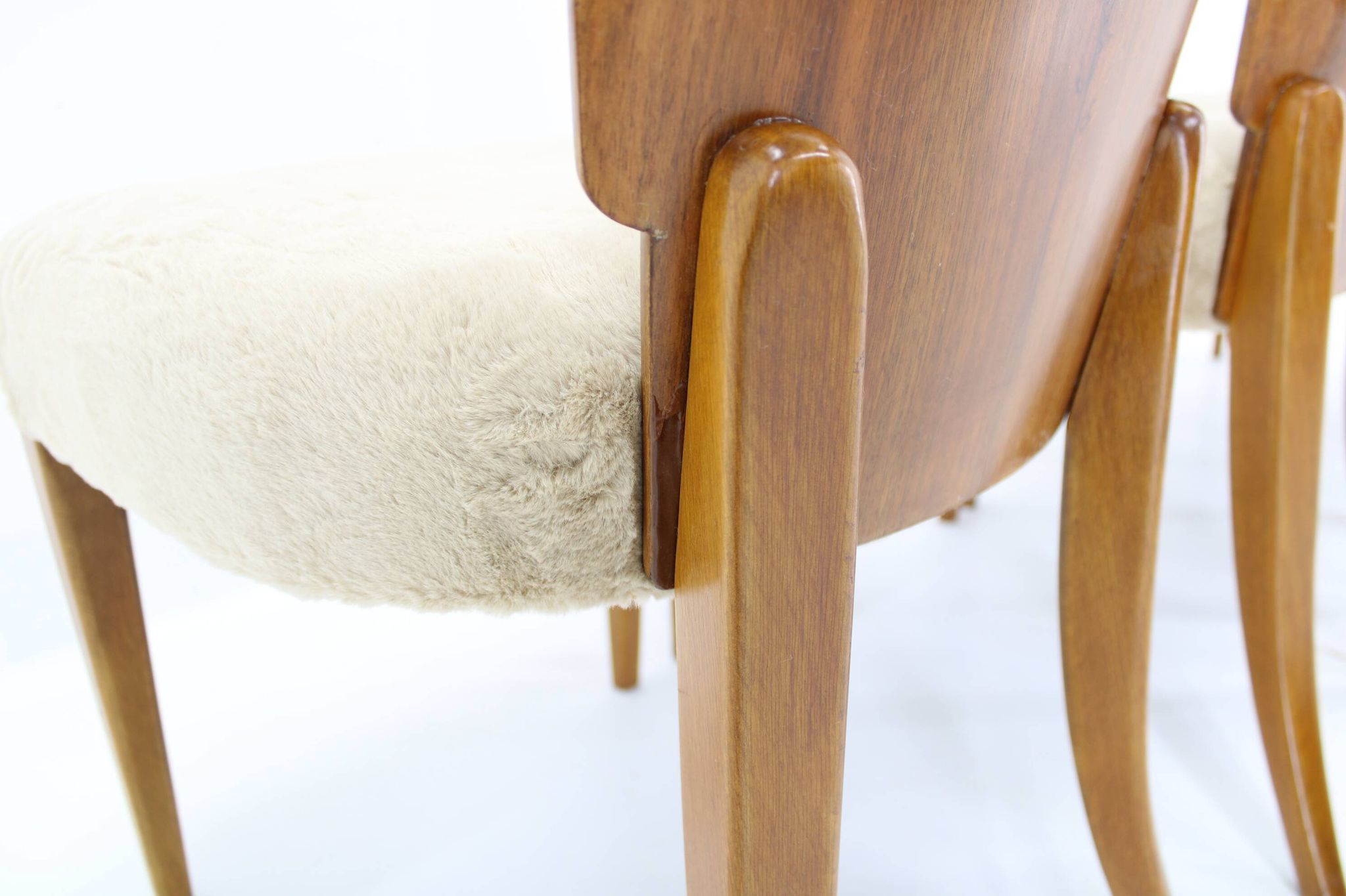1950s  Jindrich Halabala Dining Chairs H-214 for UP Závody, Set of 4