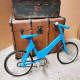 Old toy, Vintage blue wooden bicycle, child's room decor
