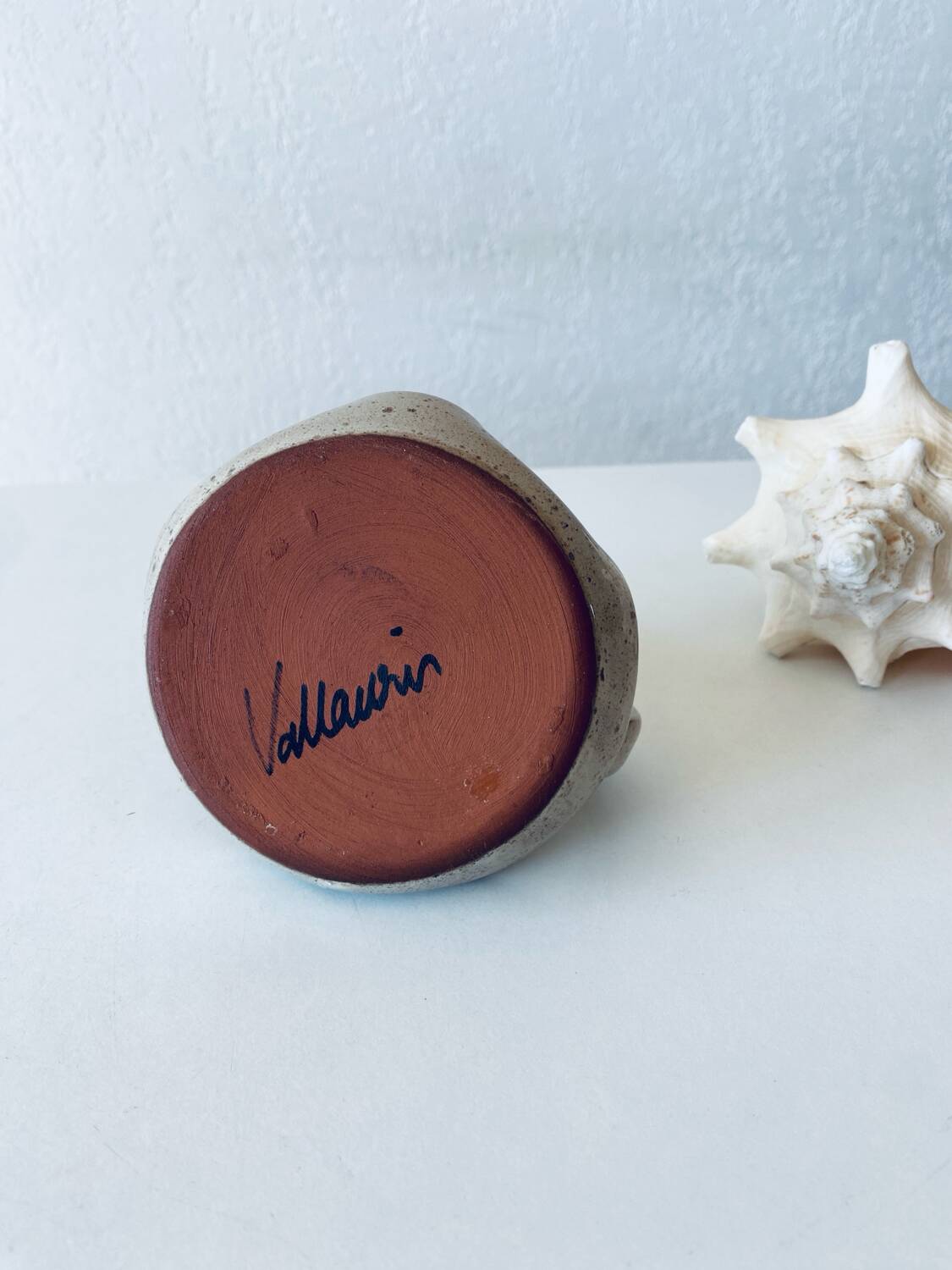 Ceramic candle holder signed Vallauris