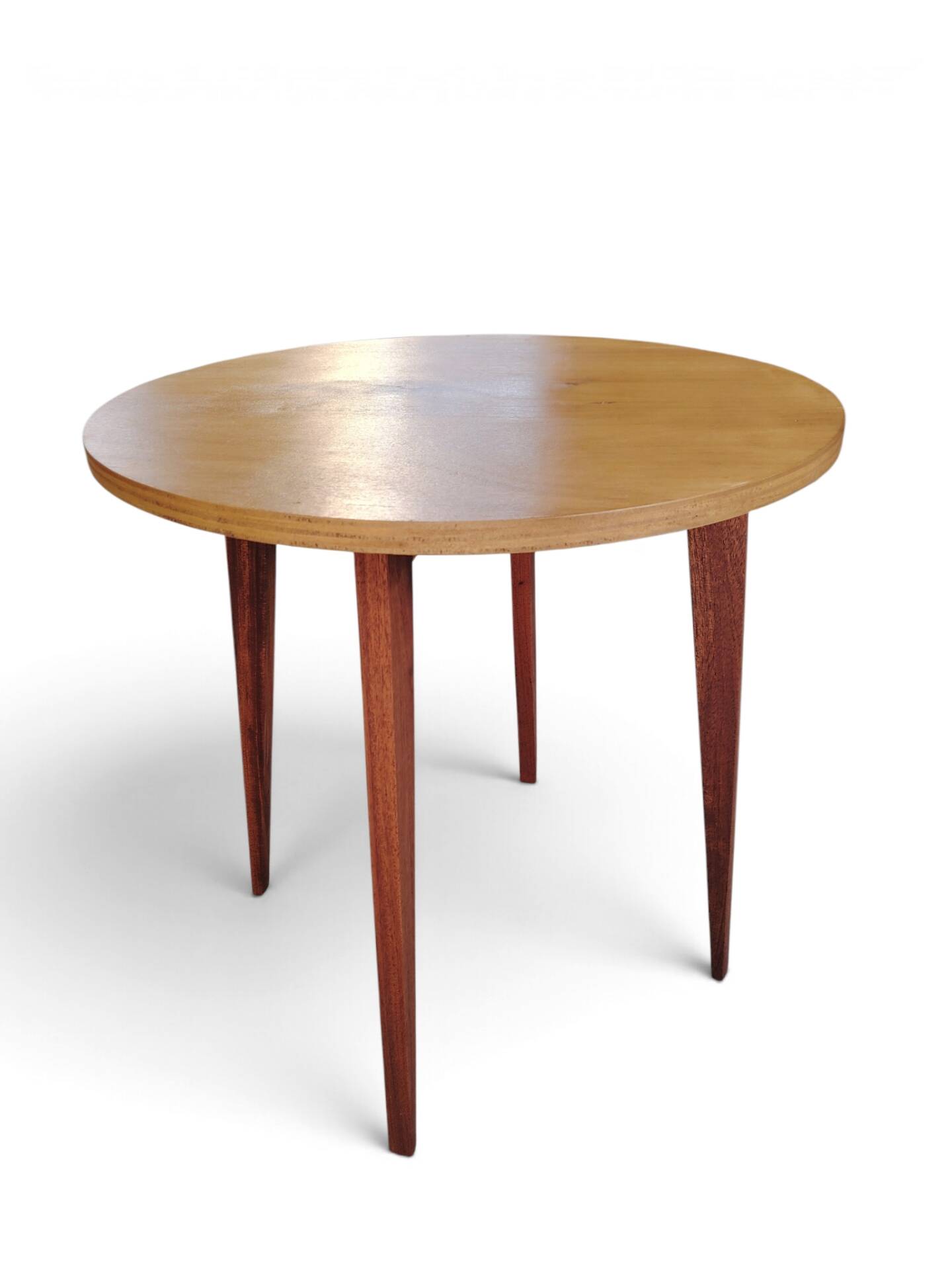 Guéridon vintage moderniste à pieds effilés table d'appoint années 50